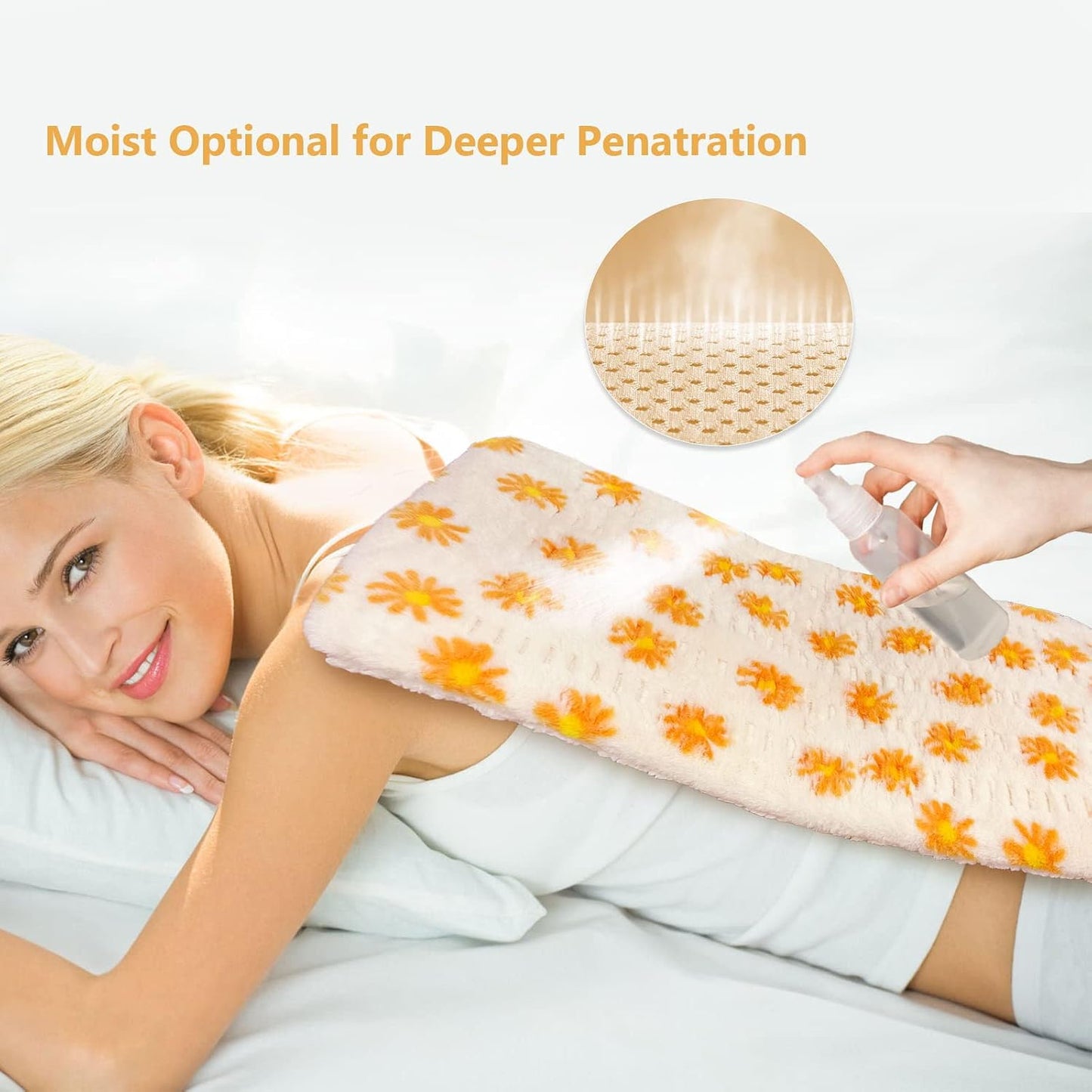 ZXU Heating Pad for Back Pain and Period Cramps Relief- Ultra Soft Sherpa Heating Pad, XL King Size 12" x 24", 12 Heat Levels & 1-24H Auto Off，Stay on Function Hot Heated Pad, Machine Washable