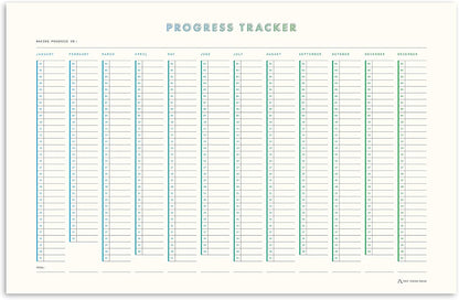 Habit Tracker Progress Poster by Free Period Press - 11”x17” - Yearly Atomic Habits Tracker for Goals and Projects