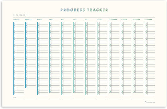 Habit Tracker Progress Poster by Free Period Press - 11”x17” - Yearly Atomic Habits Tracker for Goals and Projects