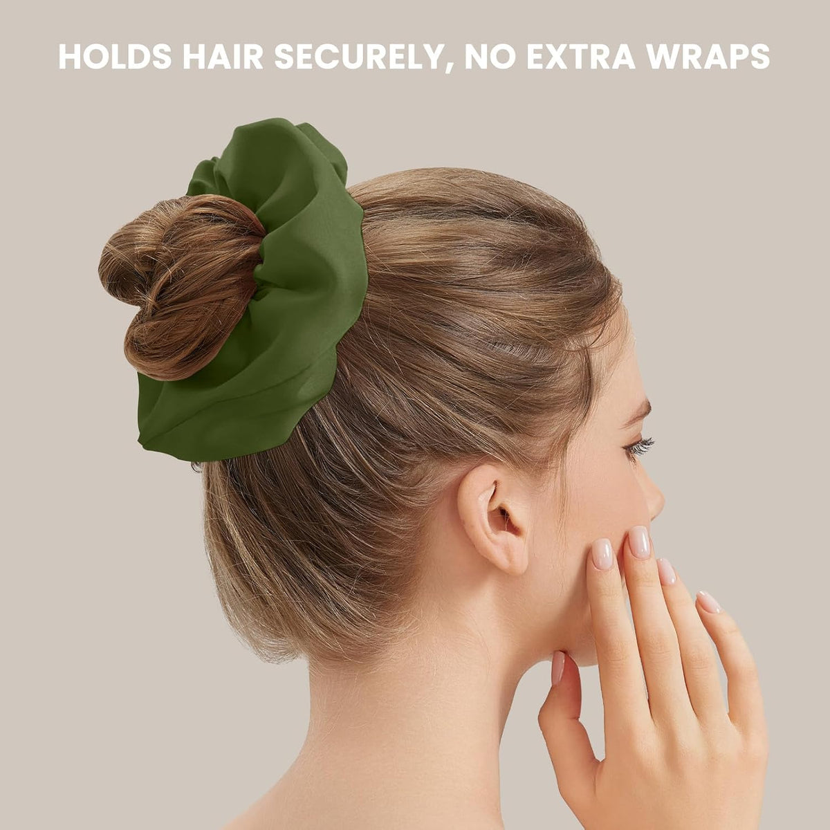 100% Mulberry Silk Scrunchies for Women, Oversized XL Hair Tie for Sleeping, Curly Thick or Thin Hair, No Damage Soft Silk Hair Accessory