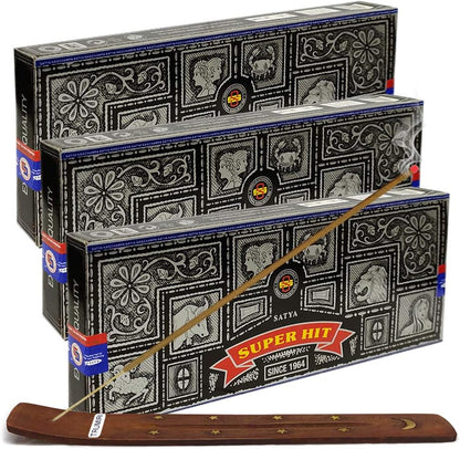 TRUMIRI Incense Stick Holder Bundle with Satya Sai Baba Nagchampa 250g Bulk Incense Sticks Nag Champa Agarbatti - Pack of 1 (Approx 250 Insence-Sticks)