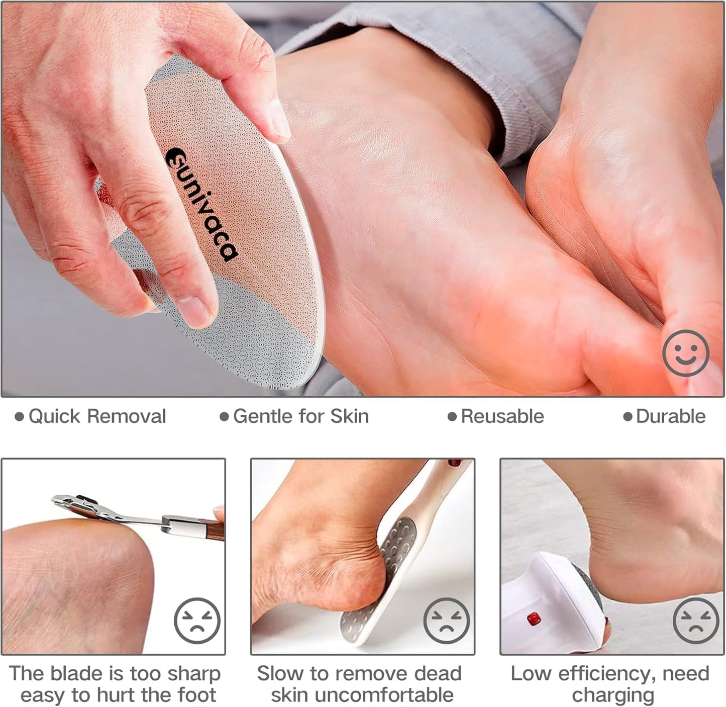 Glass Foot File Callus Remover for Feet, Heel Scraper, Pumice Stone, Diabetic Feet Scrubber Dead Skin Remover for Feet Professional Pedicure Tools | Diabetic Foot Scrubber | Nano-Glass | Safe, Effective Yet Gentle | Seamless ,Hygienic, Durable