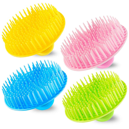 4PCS Hair Scalp Scrubber Massager Brush Head Exfoliator Shower Shampoo Comb