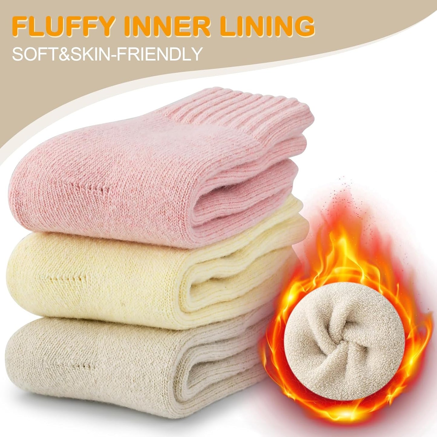 PAPA'S ICE CREAM Gifts for Her Women Wife: Thermal Thick Wool Socks Boot Winter Fuzzy Warm Cozy Socks