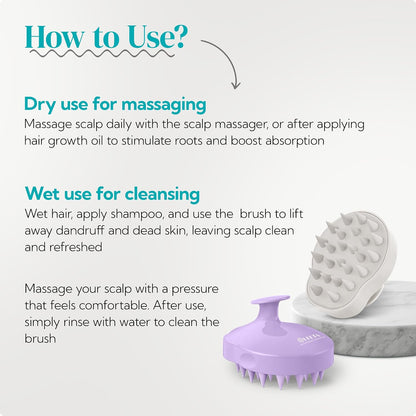 HEETA Hair Scalp Massager Shampoo Brush 2 Pack, Soft Silicone Bristles to Remove Dandruff, Waterproof Hair Scrubber for Both Wet Dry Use, Suitable for Men & Women (Green & Black)