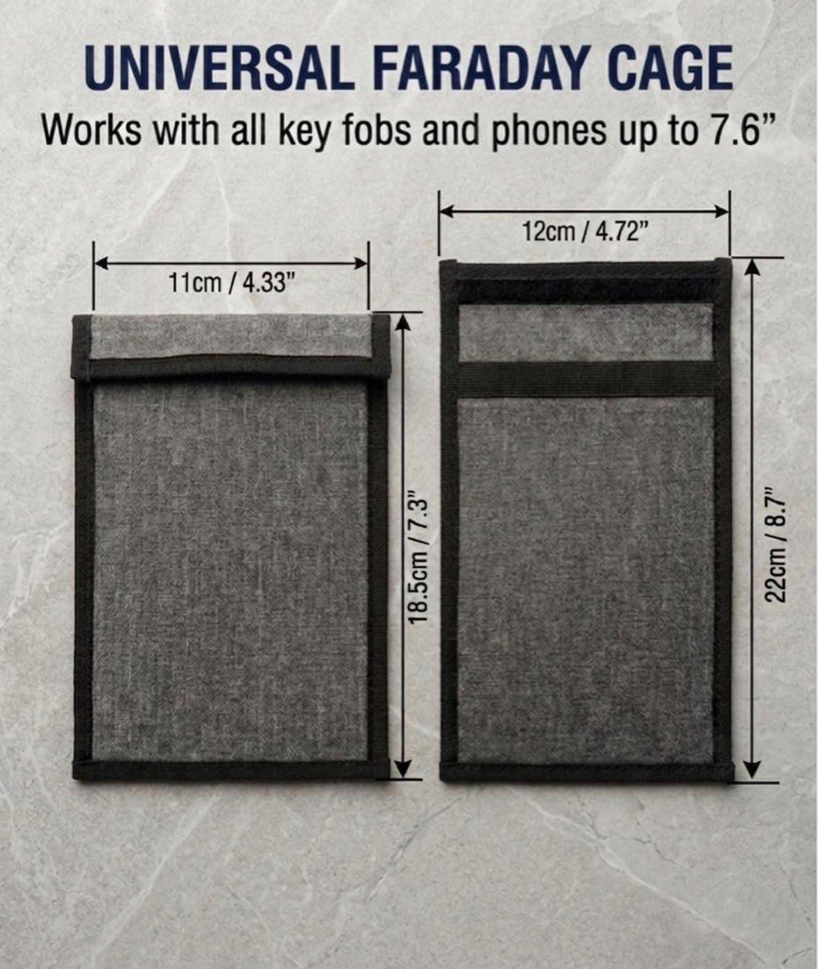 Faraday Bag for Phone & Car Key Fob, RFID Signal Blocking Pouch, Anti-Theft