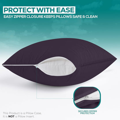 Utopia Bedding Premium 100% Waterproof Pillow Protectors with Zipper Standard Size (Set of 4), Bed Bug and Dust Mite Proof Zippered Pillow Covers, Pillow Encasement Cases, Gray