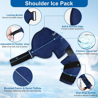 SuzziPad Shoulder Ice Pack Wrap for Rotator Cuff, Baseball Pitchers & Arm