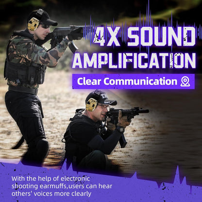 ZOHAN Electronic Shooting Earmuffs Built in Ambient Sound Amplifier, Hearing Protection for Shooters, NRR 23dB Noise Reduction, Ideal Gun Range Ear Protection Headphones for Hunting-Black&Purple