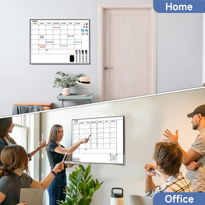 Weekly Planner Whiteboard 16"x12" with Handle | Magnetic Dry Erase Weekly Calendar with Aluminum Frame, Portable Hanging Board for Wall, Door, Desktop, 2 Markers & Magnets