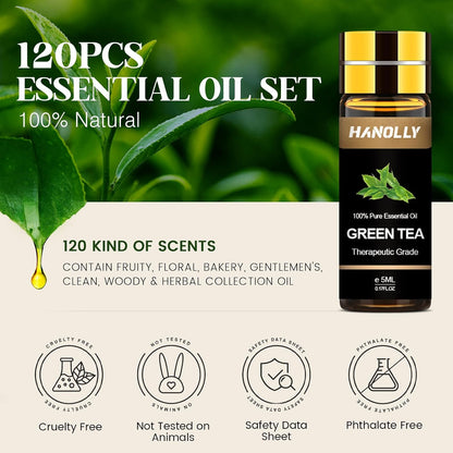 Essential Oils Set -120 Pcs Aromatherapy Essential Oil Kit for Diffuser, Humidifier, Massage, Skin Care, Candle Making - Fruity, Floral, Bakery, Mens, Woody & Herbal Essential Oil Gift Set
