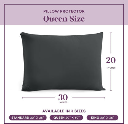 CirclesHome Pillow Protectors 4 Pack Standard Zippered - 100% Cotton Breathable Pillowcases - Protects Pillows from Dirt, Dust and Debri (Standard - Set of 4 - 20x26)