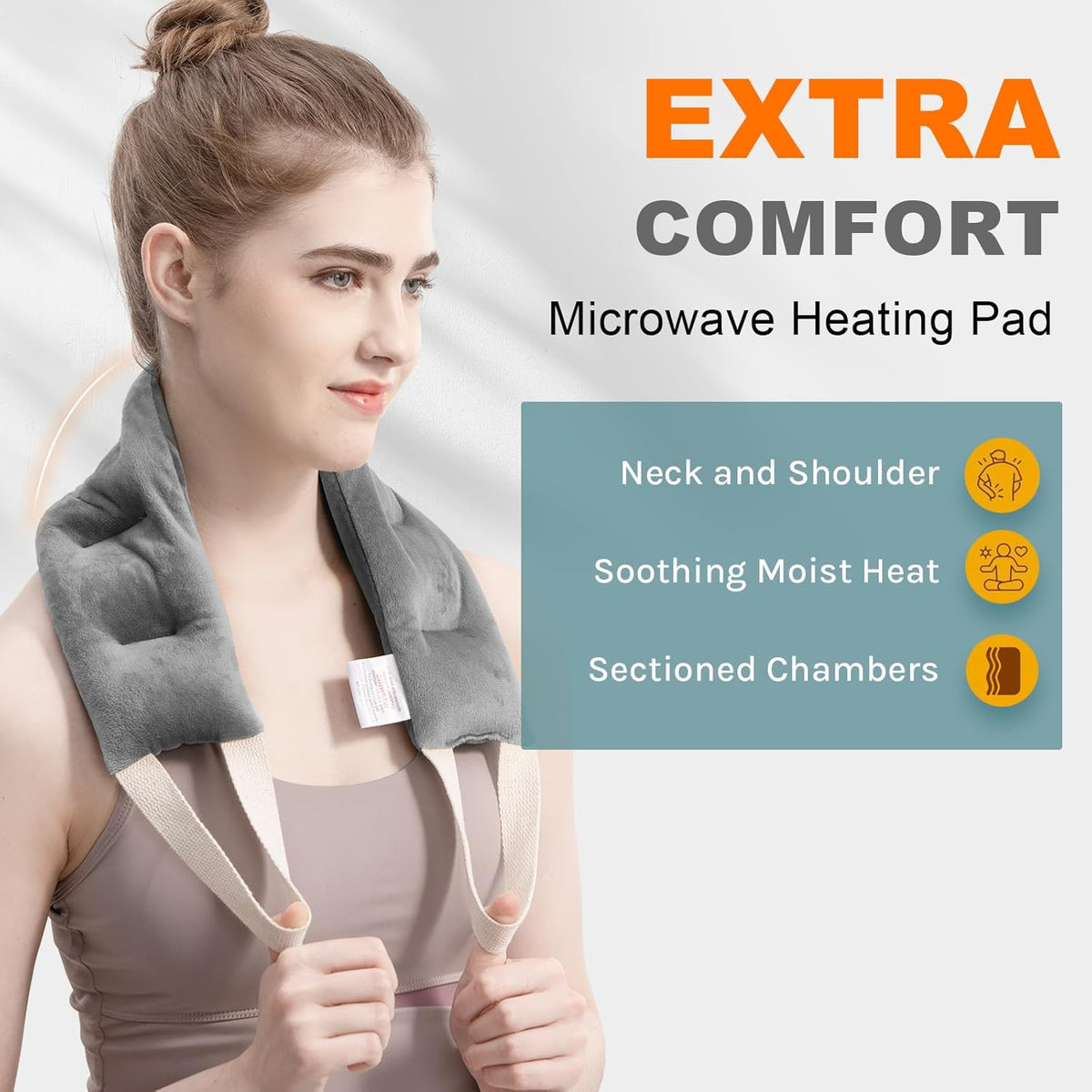 UNCN Heating Pad for Neck Shoulders & Back Microwavable Wrap Lavender Scent