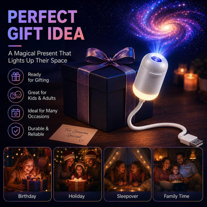 HD Smart Dynamic 5D Holographic Night Light Projector, Plug and Play Galaxy Star Projector, 360° Rotating USB Powered Ocean Wave Ceiling Light for Bedroom, Kids Room, Party Decor (24 Projection Films)