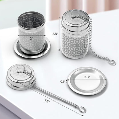 Reinmoson Large Tea Infuser for Loose Tea & Spice Infuser for Cooking, Extra Fine Mesh Tea Strainers, 304 Stainless Steel Loose Leaf Tea Steeper for Black Tea, Rooibos, etc