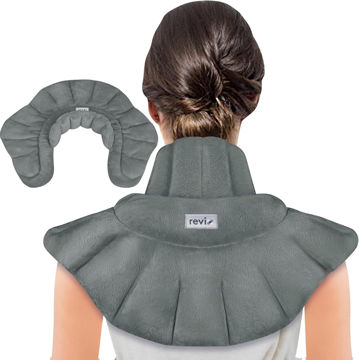 REVIX Microwave Heating Pad for Neck Shoulders and Back with Moist Heat, Weighted Microwavable Heated Neck Wrap Warmer, Scented