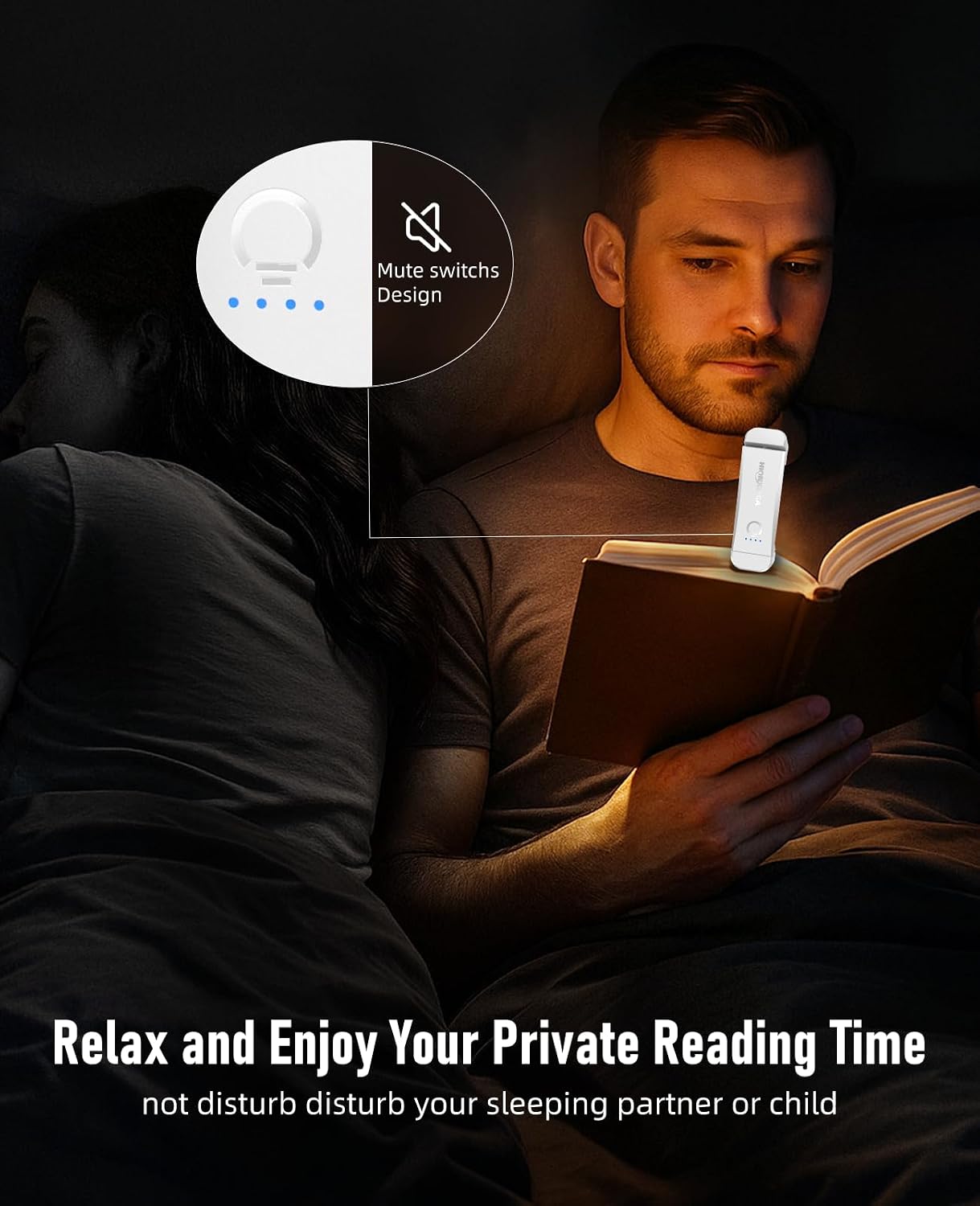 HIONXMGA Book Reading Light,Silent Touch Lamp for in Bed,Rechargeable Clip on Booklight with 3 Amber Colors & Precise Dimming Night Reading,Best Gift Lovers,Kids,Pink,(SD-10)