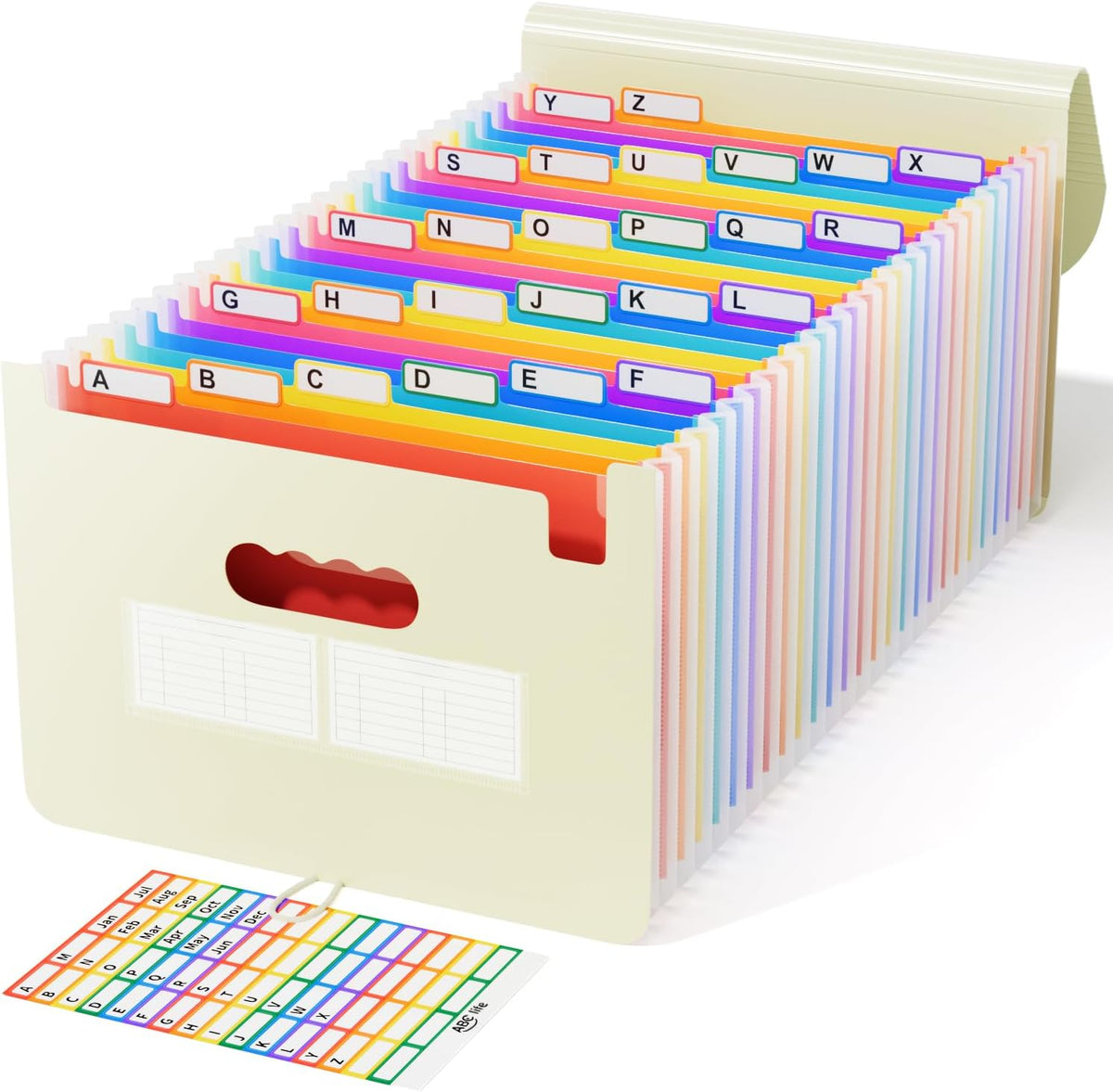 ABC life 26 Pockets Accordion File Organizer, Expanding File Folders