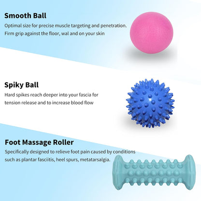 Foot Massager Roller Set for Plantar Fasciitis, Arch and Heel Pain Relief