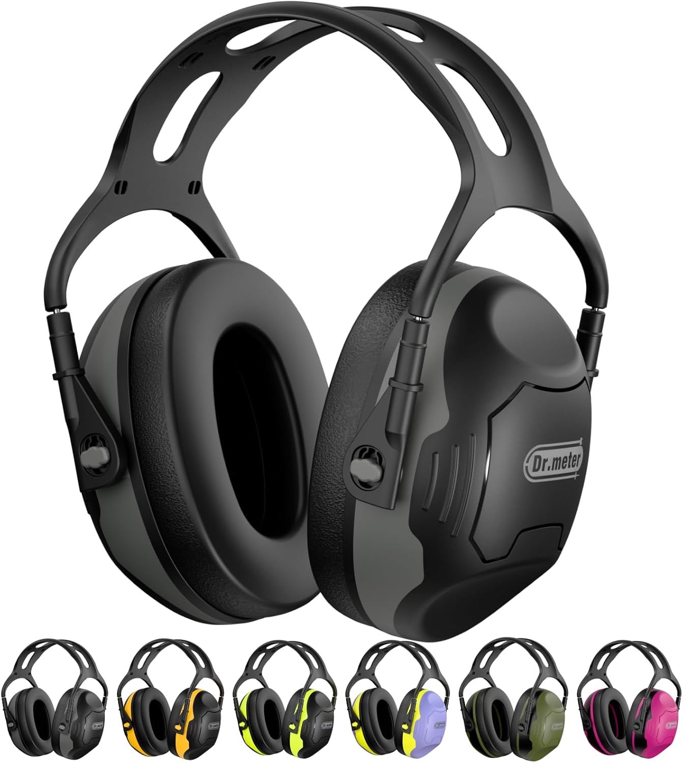 Dr.meter Ear Protection Ear Muffs, Noise Cancelling Headphones for Adults Kids 31dB Earmuffs for Noise Reduction, Hearing Protection for Shooting Gun Range, Mowing, Monster Jam, Sensory, Fireworks