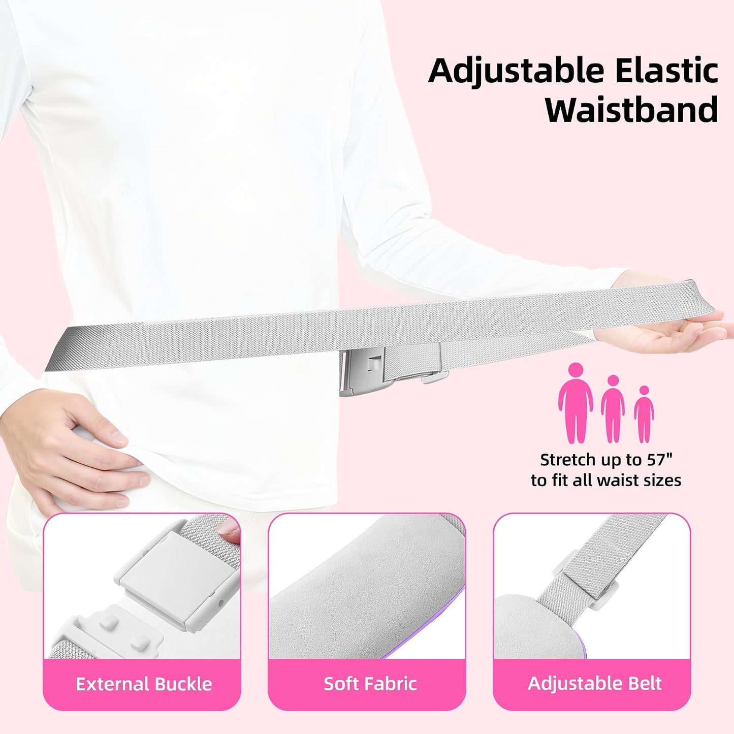 Portable Heating Pad: 2 Timer 6 Heat Levels 6 Vibration Modes Cordless Electric Heating Pad 3s Fast Heating Travel Heating Pad Gifts for Women Christmas Birthday Pink