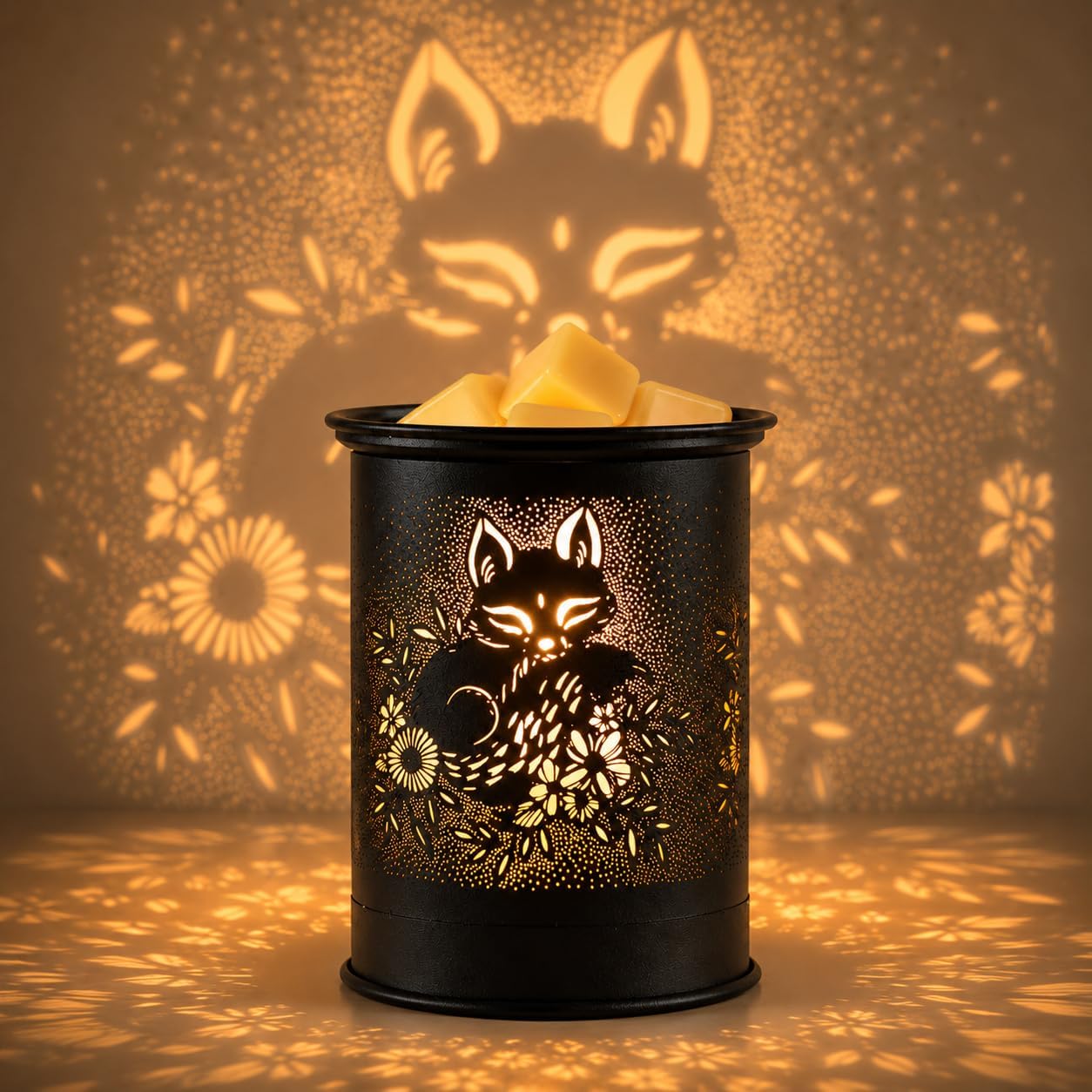 kobodon Wax Melt Warmer Metal Wax Warmer for Scented Wax Electric Fragrance Candle Oil Burner 2 in 1 Wax Melts as Gifts for Moms Grandma Women Girls(Sunflower)