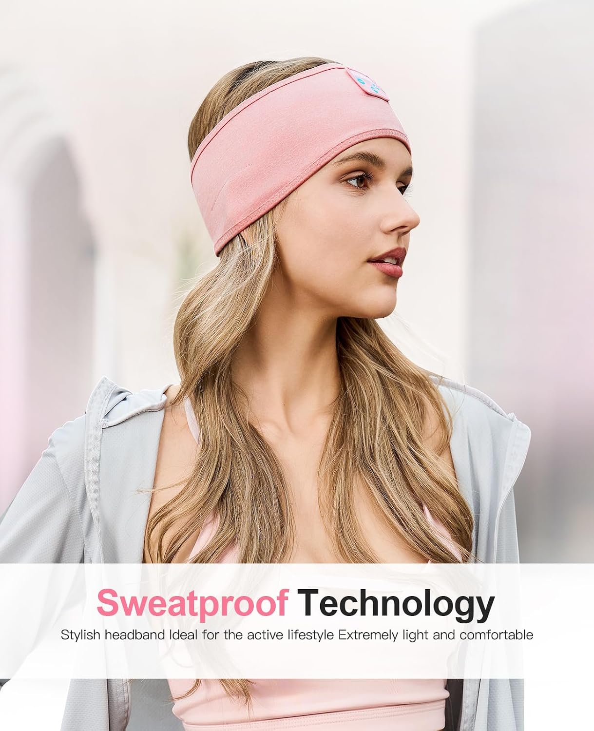 Perytong Sleep Headphones Wireless, Bluetooth Sports Headband Headphones with Ultra-Thin HD Stereo Speakers Perfect for Sleeping,Workout,Jogging,Yoga,Insomnia, Air Travel, Meditation (Grey)
