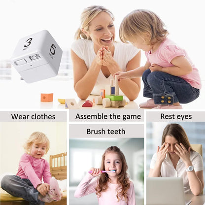 Pomodoro Cube Timer, Productivity Visual Timer 5/25/15/45 Minutes Preset, Desk Portable Rotating Multi Timers for ADHD Time Management Work Study Cooking Workout School