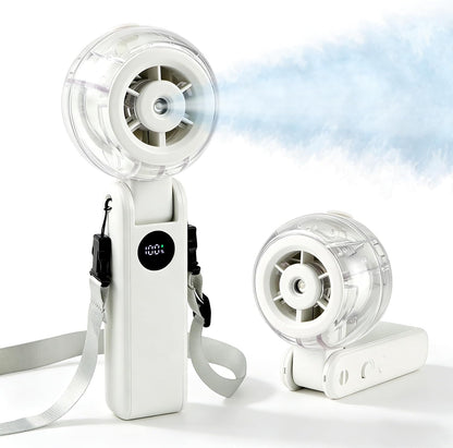 Portable Misting Fan, Rechargeable Handheld Spray Fan
