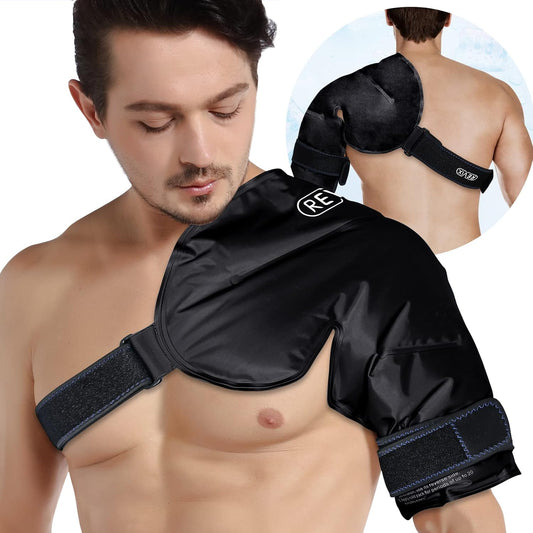 REVIX Shoulder Ice Pack for Rotator Cuff Cold Therapy, Arm Gel Ice Pack for Injuries Reusable, Flexible Cold Compression Wrap for Post-Workout Recovery, Fatigue and Shoulder Discomfort, Blue