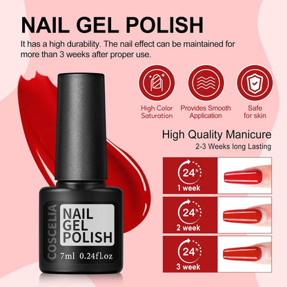 COSCELIA 53pcs Gel Nail Polish Kit with U V light and Drill Starter Kit 35 Colors Gel Nail Polish with 5pcs Top Base Coat Nail Art Professional Gel Manicure Kits Gifts for Women Teens Girls