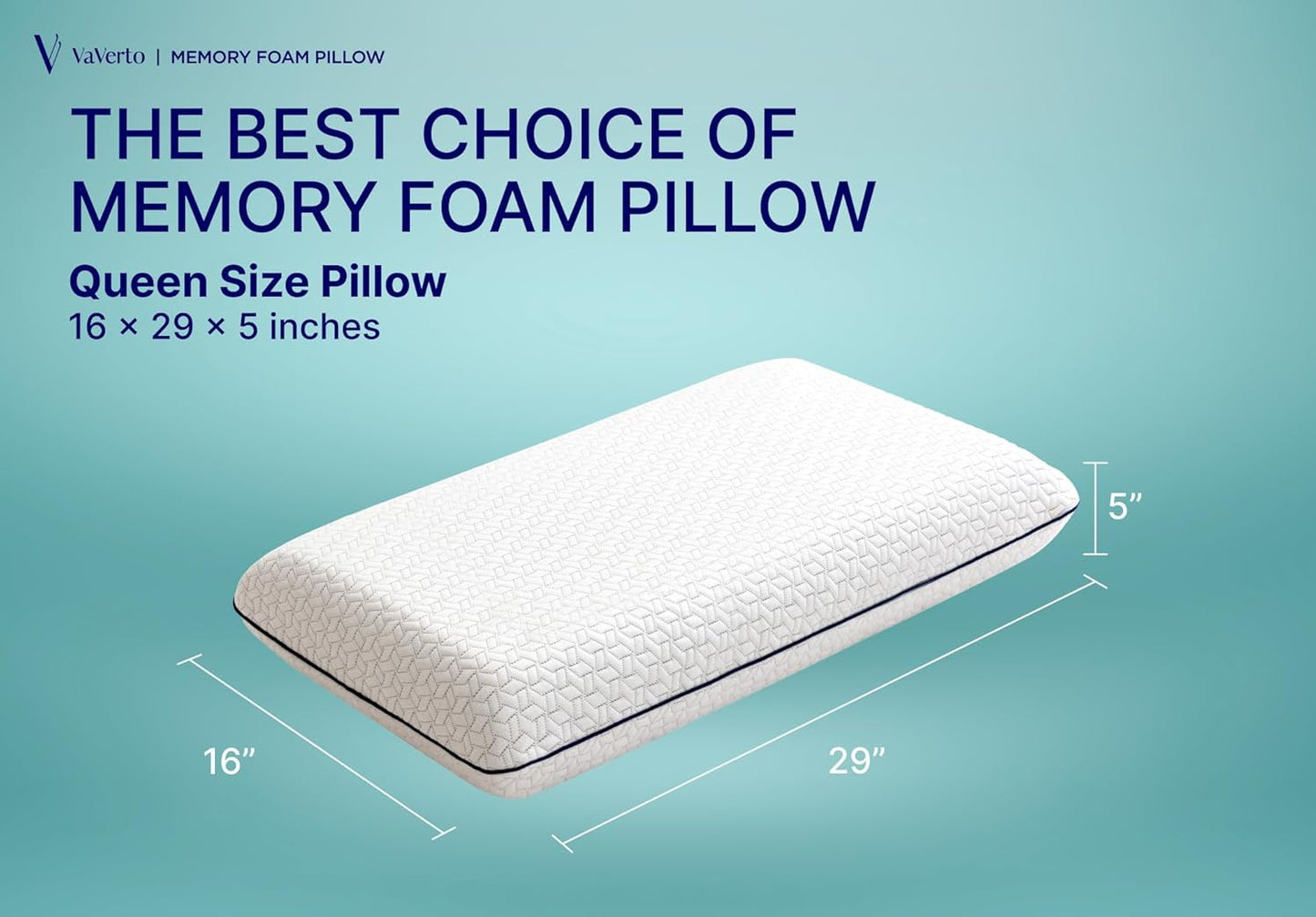 Cooling Gel Memory Foam Pillows - 1-Pack - Standard Size Memory Foam Pillow For Sleeping - Firm Pillow - Back, Stomach & Side Sleeper - Shoulder & Back Pain Relief - Washable, Bamboo Viscose Cover