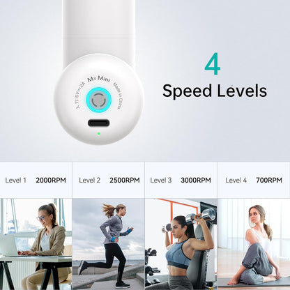 Opove M3 Mini Massage Gun for Back Pain Relief, with Facial Mode, 7mm Amplitude, 4 Vibration Levels Ultralight Portable and Rechargeable Fascia Gun Active Recovery Women Presents