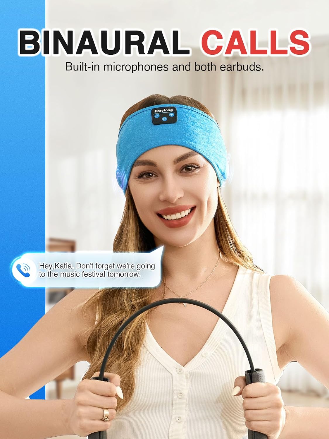 Perytong Sleep Headphones Wireless, Bluetooth Sports Headband Headphones with Ultra-Thin HD Stereo Speakers Perfect for Sleeping,Workout,Jogging,Yoga,Insomnia, Air Travel, Meditation (Grey)