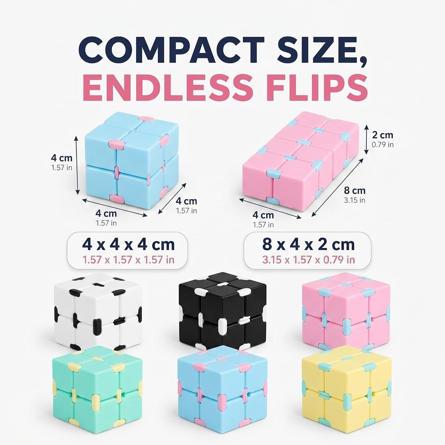 Skylety 6 Pieces Cube Toy, Stress and Anxiety Relief Cube, Mini Durable Stress Relieving Toy for Adults Anxiety Relief