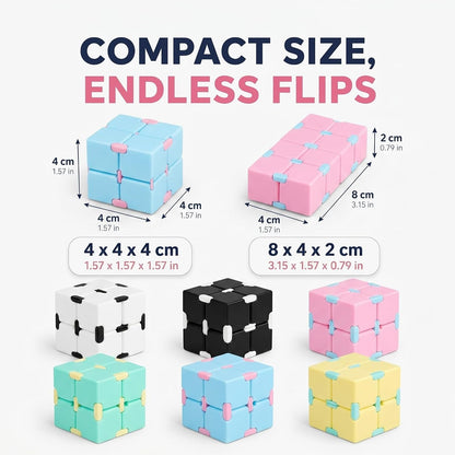 Skylety 6 Pieces Cube Toy, Stress and Anxiety Relief Cube, Mini Durable Stress Relieving Toy for Adults Anxiety Relief