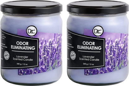 Vanilla Bean Odor Eliminating Highly Fragranced Candle - Eliminates 95% of Pet, Smoke, Food, and Other Smells Quickly - Up to 80 Hour Burn time - 12 Ounce Premium Soy Blend - Colors B