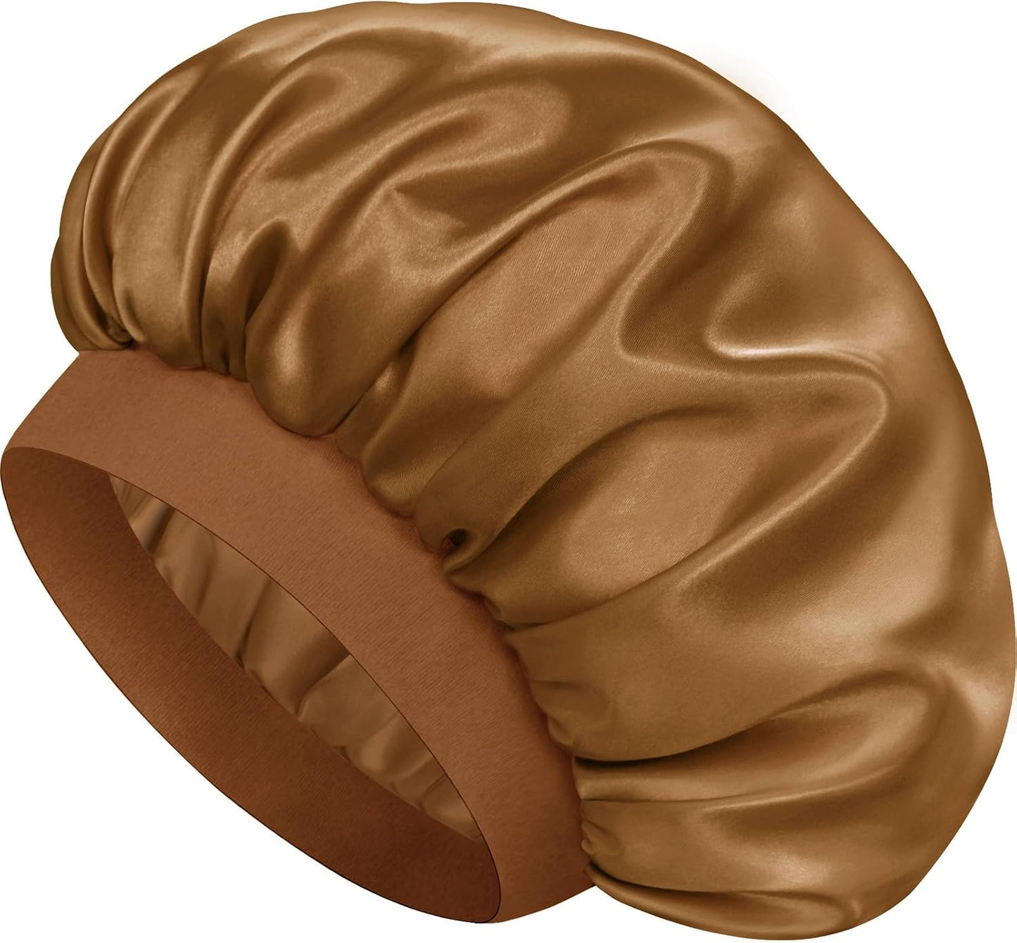Satin Silk Bonnet for Sleeping, Double Layer Silk Sleep Cap for Men & Women, Soft Satin Lined Bonnet for Curly Hair