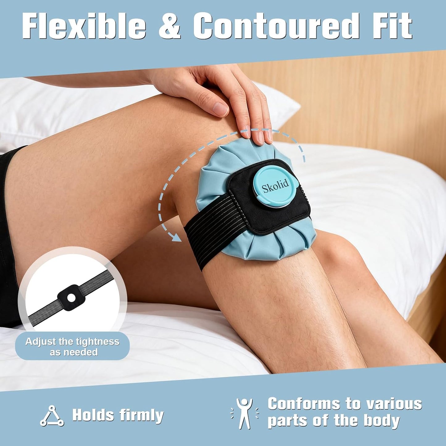 Ice Packs for Injuries Reusable, 6" 9" 11" Leakproof Ice Bags, Thickened Cold Pack Hot Therapy for Pain Relief, Swelling, Knee, Shoulder, Post-Surgery (3, Gray, 6"/9"/11")