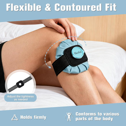 Ice Packs for Injuries Reusable, 6" 9" 11" Leakproof Ice Bags, Thickened Cold Pack Hot Therapy for Pain Relief, Swelling, Knee, Shoulder, Post-Surgery (3, Gray, 6"/9"/11")