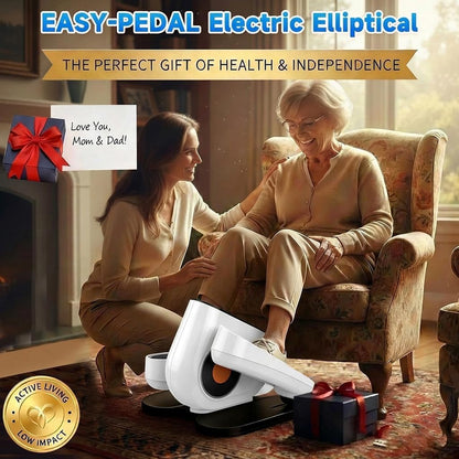 Under Desk Elliptical Machine, Electric Leg Exerciser While Sitting for Seniors with Remote Control, Whisper Quiet Motorized Seated Pedal Exerciser, Home Office Daily Use, No Assembly Required