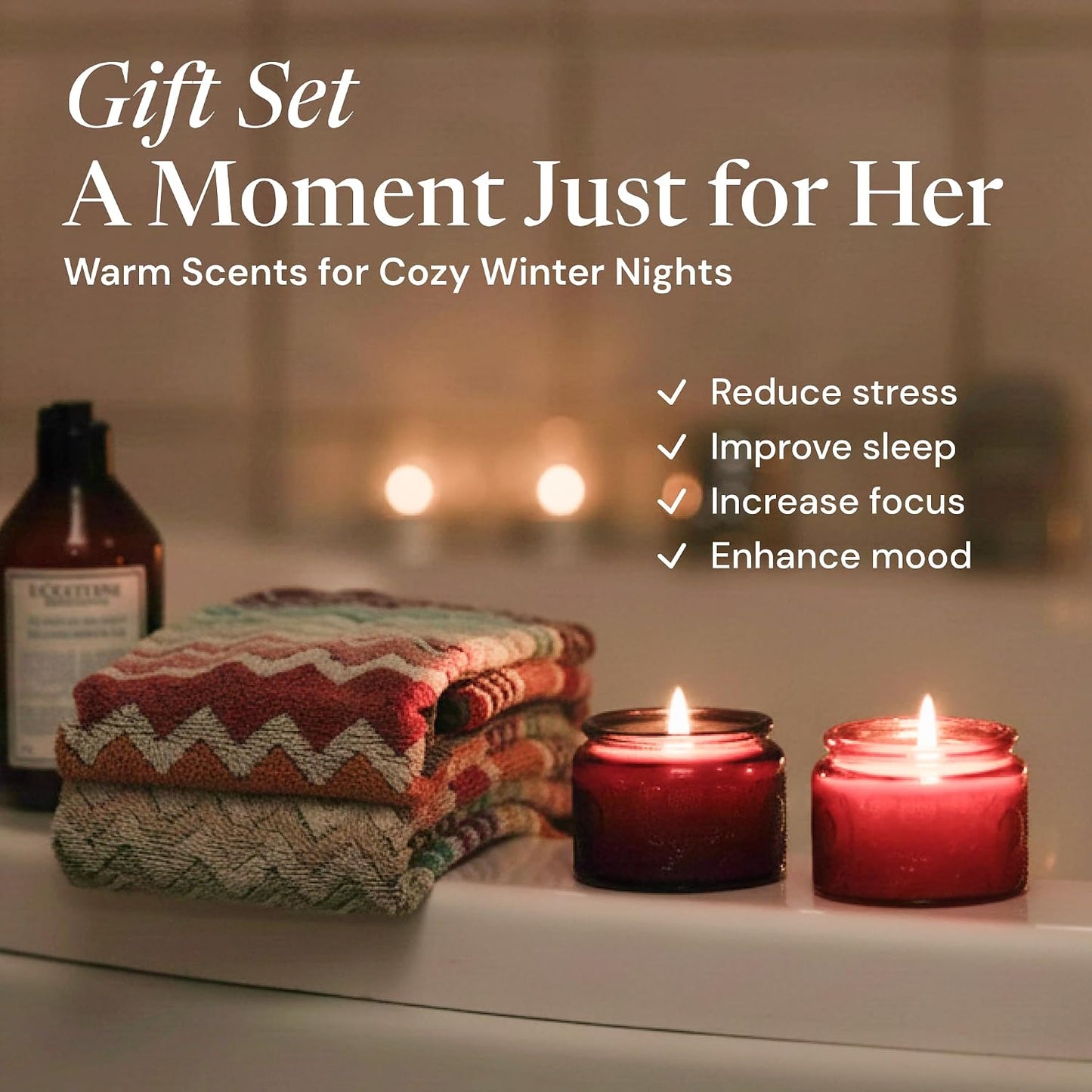 6-pc Scented Candle Gift Set for Women, Aromatherapy Inspired Adelegourdain | Incl. 4 Soy Wax Candles and 2 Fragrance Packets - Gift Ready Box - Scents incl. Bergamot, Maldivian Breeze, Jasmine, Berries