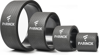 Yoga Wheel Set of 3+1, Upgraded 10MM Thick Back Wheels for Pain Relief & Stretching, Strongest Back Roller for Deep Tissue Massage, Improving Yoga Poses Backbend
