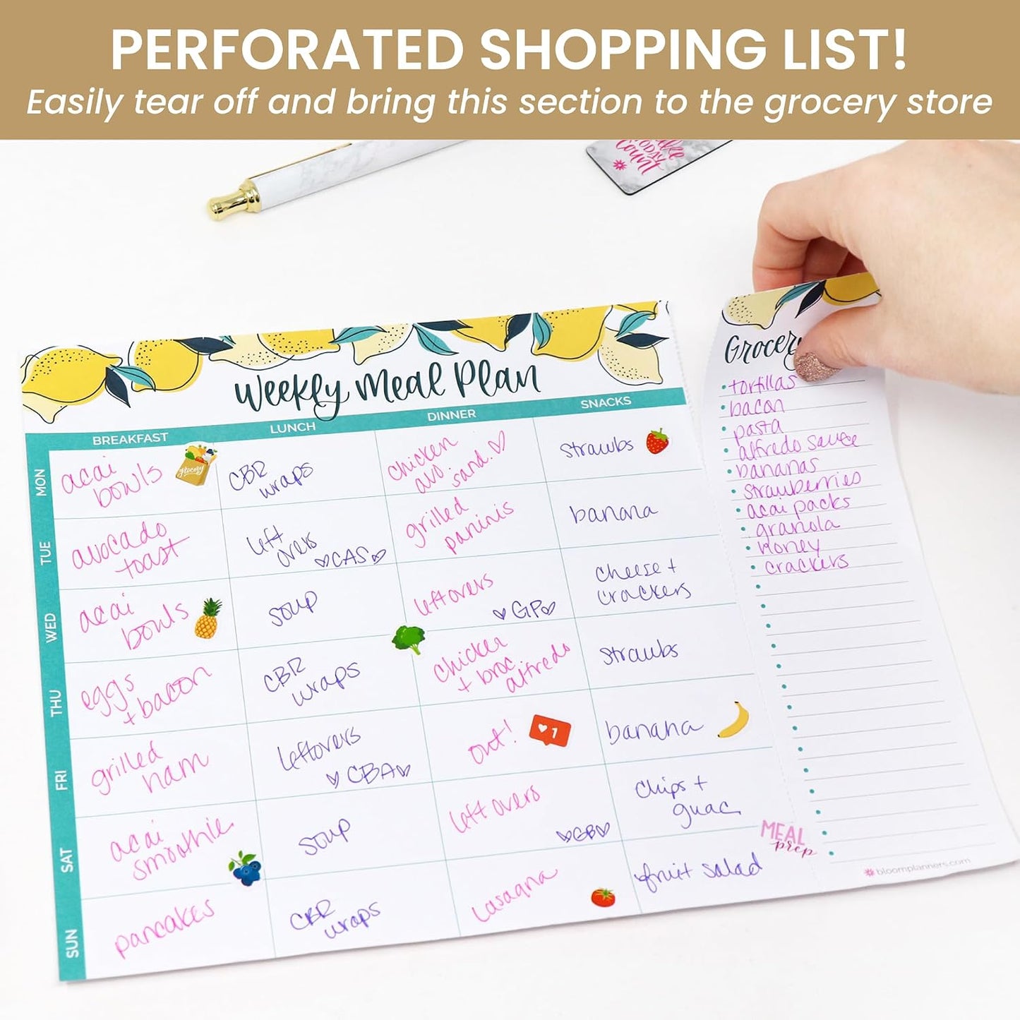 bloom daily planners Horizontal Weekly To Do List Notepad with 60 Undated Sheets - Weekly Desk Planner or Chore Pad with Priorities & Habit Tracker - 8.5” x 11” - Pastel