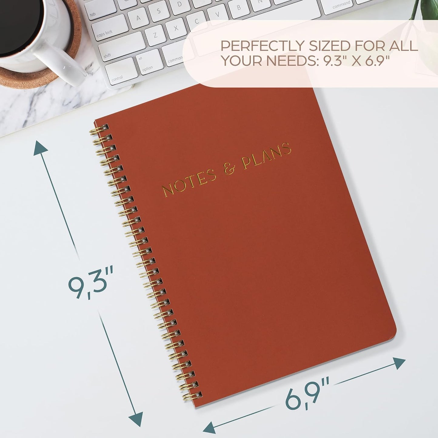 Beautiful Daily Planner And Notebook With Hourly Schedule - Spiral Notebook