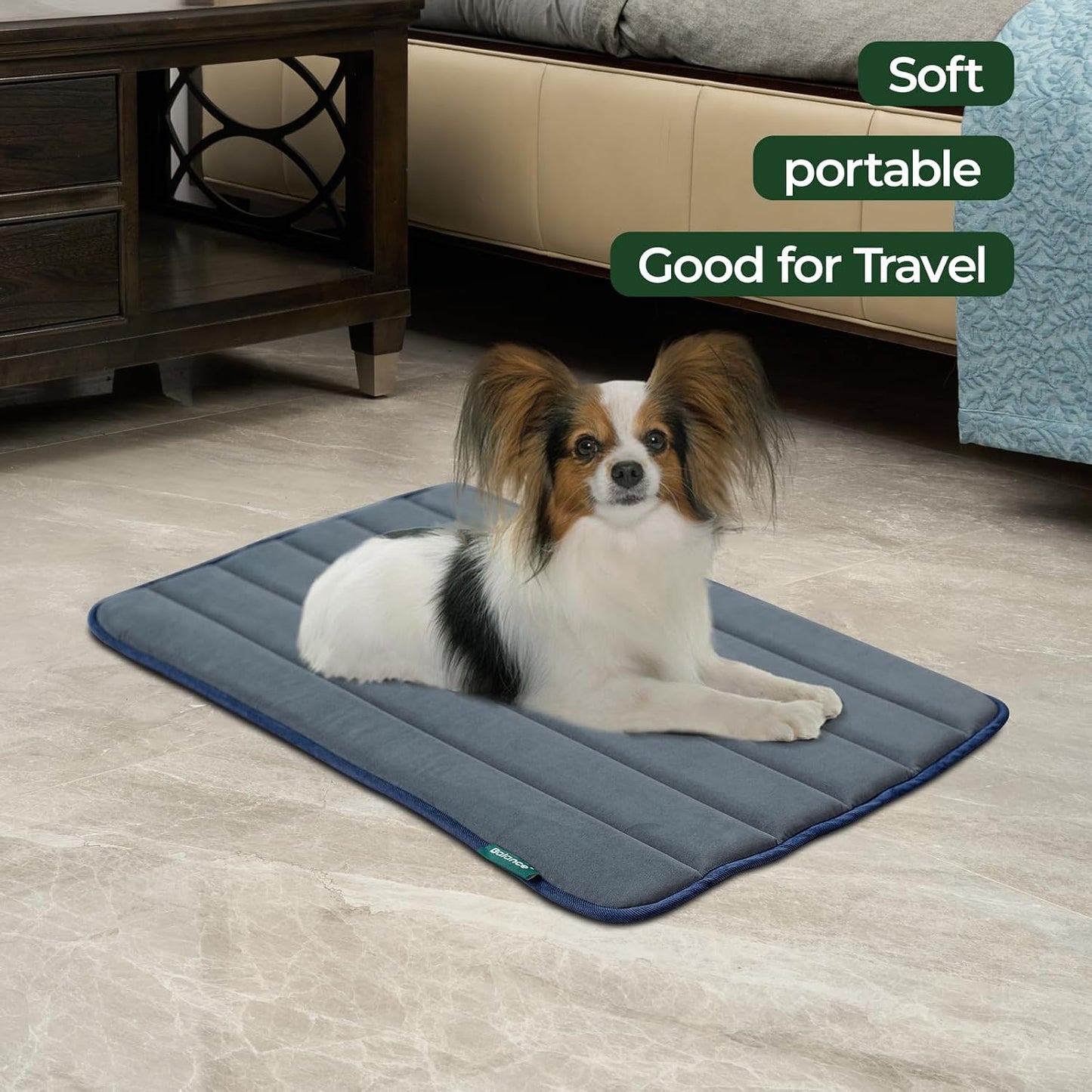 BALANCE Dog Crate Pad, Dog Foam Crate Mat Kennel Pad, Washable Water-Resistant Pet Bed Flat Dogs Cage Mat for Large Dogs