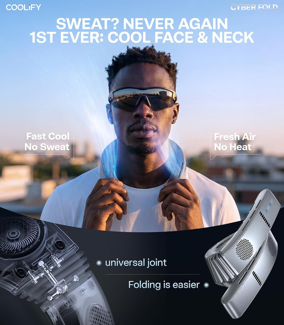 TORRAS COOLiFY 2026 Cyber Fold AI Neck Air Conditioner, Max Cooling Area