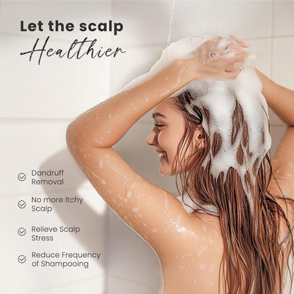 AIMIKE Scalp Massager Shampoo Brush, Soft Silicone Scalp Scrubber, Scalp Brush/Exfoliator for Washing Hair Dandruff, Scalp Massager Hair Growth Stimulator, Wet Dry Scalp Hair Scrubber - Oatmeal