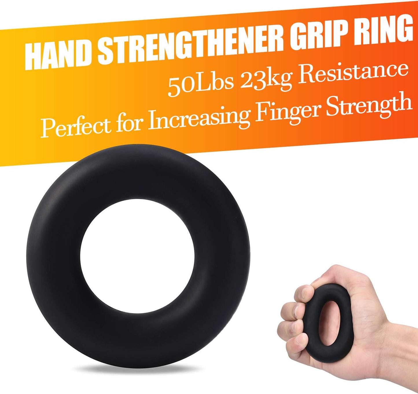 Grip Strength Trainer 7 Pack Adjustable Hand Gripper, Finger Stretcher Resistance Extensor Bands, Finger Exerciser, Grip Strength Ring & Stress Ball, Hand Grip Strengthener