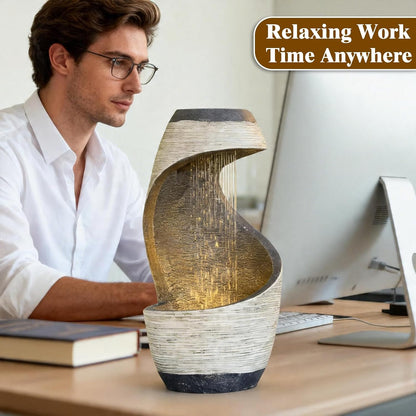 Sunlinua Modern Indoor Tabletop Water Fountain for Office Decor